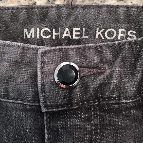 MICHAEL KORS GREY DENIUM LACE POCKET JEWEL JEANS - Picture 2 of 5